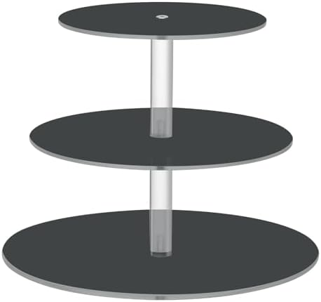 J JOYSAY Gray Pattern Acrylic Cupcake Stand 3 Tier Dessert Table Display Set Clear Cake Stands for Party Wedding Baby Shower Decorations Easy Assembly Donut Tower by J+JOYSAY