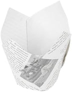 Restaurantware-Panificio 3.5 Ounce Baking Cups, 200 Tulip Cupcake Liners - Oven-Ready, Freezable, Black And White Paper Muffin Cases, Disposable, Newsprint, For Wedding Parties, Baby Showers - Image 2