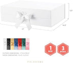 PACKHOME Extra Large White Gift Box with Ribbon Magnetic Lid 17x14.5x5.5in - Image 2
