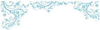 Light Sky Blue Color Swirl Flower Floral Wall Decal. (100" X 29") #262A - Image 2