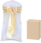 MDS® Pack of 200 Satin Chair Sashes for Wedding & Events – Beige by MDS