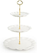 3 Tier Cupcake Stand, Ceramic Tiered Serving Stand by Omifun
