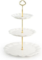 3 Tier Cupcake Stand, Ceramic Tiered Serving Stand by Omifun