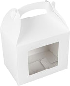 Restaurantware Gable Gift Boxes Pack of 25 Paper Treat Boxes 10 x 7 x 8 Inches With Window, Disposable White Containers, Greaseproof, Freezer-safe, For Weddings or Birthdays by Restaurantware