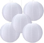 Glooglitter 5 Pcs 20 Inch White Paper Lanterns Large Round Party - Image 4