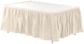 Exquisite Ivory Table Skirt 24 Pack - Disposable Plastic Table Skirts for Rectangle Tables 6ft 8ft & Round Tables - 29in x 14ft Self-Adhesive Strip - Birthday Wedding Gender Reveal Decor by Exquisite