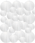 Treela 48 Pcs Paper Lanterns Party Decorations Round, White by Treela