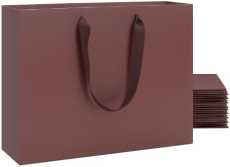 YACEYACE Brown Gift Bags Bulk, 20 Pack Brown Gift Bags with Handles by YACEYACE