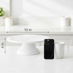 fanquare 10 Inch Vintage White Porcelain Cake Stand - Image 2
