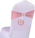 Spandex Dusty Pink Chair Sashes Bows 50 PCS Stretch Chair Cover Band by Unknown