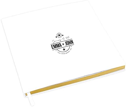 Andaz Press Personalized Wedding Guestbook with Gold Accents, Nautical Star Design White Guest Sign in Guest Registry 120 Pages 8.5 X 8.5 Memories Book for DIY, Scrapbook, Photo Album by AndazPress