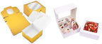 NPLUX Bundle of Gold Bakery Boxes and White Bakery Boxes for Birthday Baby Shower Party by NPLUX