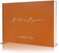 MUUJEE Personalized Guestbook in Terracotta - Premium Custom Modern Guest Book for Wedding Reception, Birthday Party or Events w/Bookmark Blank Pages for Signing 11.5 x 8.5 inches by MUUJEE