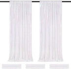 Backdrop Curtains Glitter 6 Panels Iridescent Sequin Background 2ftx8ft by QueenDream