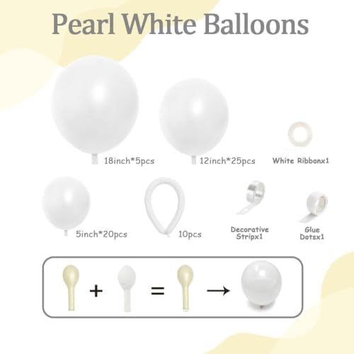 Purple Blue Balloons Double Stuffed Pearl Pastel Purple White Balloon Arch Kit With Long Balloons for Gender Reveal Baby Shower Birthday Wedding Bridal Party Decorations - Image 6