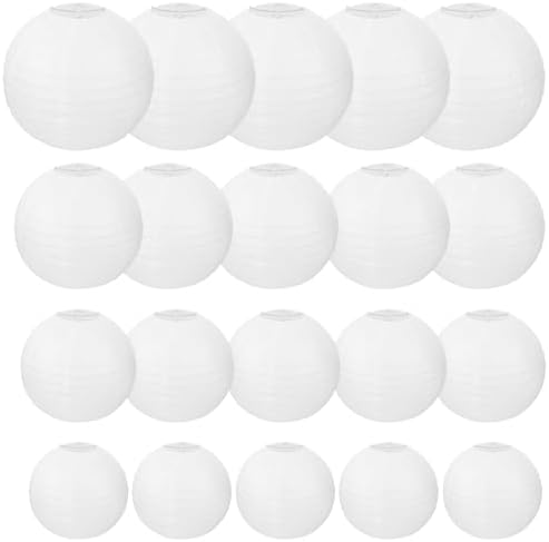 40 Pack 6" 8" 10" 12" Chinese Lanterns, Elegant White Paper Lanterns, Round Paper Lanterns for Party Decorations, Weddings, Birthdays.by IHDYPPEW by IHDYPPEW