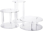 Jusalpha Large 3 Tier Acrylic Round Wedding Cake Stand, Food Display Stand - Image 4