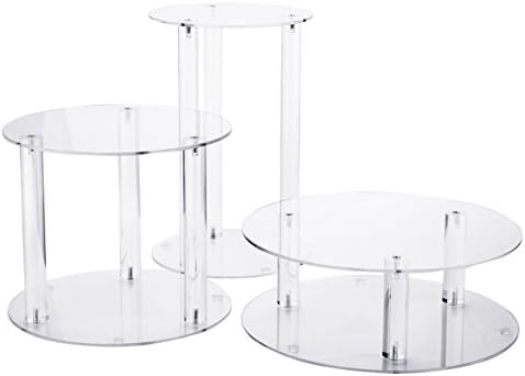 Jusalpha Large 3 Tier Acrylic Round Wedding Cake Stand, Food Display Stand - Image 4