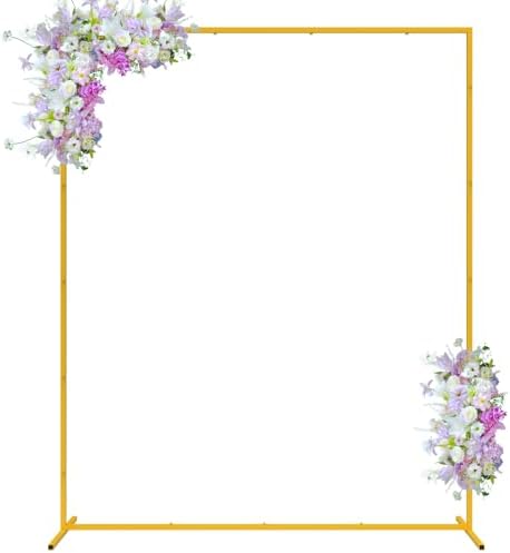 Fomcet Square Backdrop Stand Metal Gold 6.6FT x 5.2FT Wedding Arch Stand by Fomcet