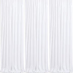 Sparkly Backdrop White Sequin Photo Backdground Curtain 3 Pack 2x8ft by QueenDream