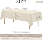 DRESSMAKER 10 Pack Ivory Table Cloth Rectangle 60X102 Inch Fit 6FT Table - Image 3