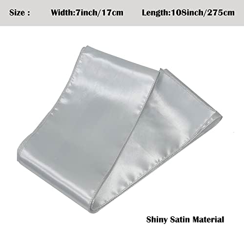 Silver Satin Chair Sashes Bows for Chair,7x108inchs,50pcs - Image 5