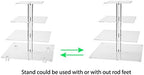 Jusalpha® 13.5'' Width Extra Large 4 Tiered Acrylic Glass Square Cake Stand - Image 6