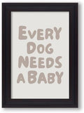 Vintage Framed Fun Kids Quotes Canvas Posters Every Dog Needs A Baby Wall Art Modern Trendy Minimalist Toddler Prints Playing Print For Nursery Room Wall Decor 16x24 inch by Medpol