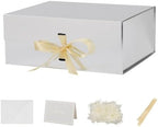 Large Gift Box with Lid 5 Pcs 13X11X5.3 In Silver Magnetic Gift Box Large by Unknown