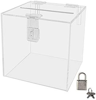 Marketing Holders 6"W Ballot Box Suggestion Top Lock Sign Great for Shows Expos Charity Organizations Countertops Monetary Donations Promotions Complaints by MarketingHolders