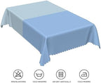 60x84inches Light Blue Rectangle Tablecloth Gradient Dusty Blue Table Cover Waterproof and Spill Proof Fabric Table Cloth for Kitchen Dining Room Outdoor Birthday Wedding Themed Party Decor - Image 6