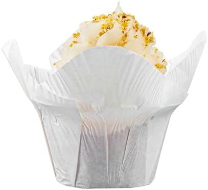 Restaurantware-6 Ounce Daffodil Baking Cups, 200 Oven-Ready Cupcake Liners - Freezable, Disposable, White Paper Muffin Cases, For Wedding Parties, Baby Showers and More - Image 2