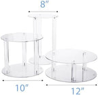 Jusalpha Large 3 Tier Acrylic Round Wedding Cake Stand, Food Display Stand - Image 3