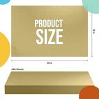 Party Solids Gold Tissue Paper for Gift Bags - 15" X 20" Bulk Tissue Paper Gold 480 Sheets - 10lb Newsprint for Packing, Birthday Gift Box Filler, Packing Supplies for Moving Supplies - Image 2