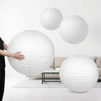 Woanger 4 Pack 30 Inch Large White Paper Lanterns for Christmas Party Decor by Woanger