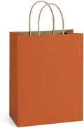 BagDream Medium Gift Bags with Handles 8x4.25x10.5 Inch Orange 100 Pcs Bulk by BagDream