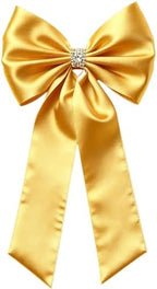 Meseey Giant Satin Bow 27x39 Inch Extra Large Decorative Bow for Christmas Tree Topper,Party,Home Wall,Baby Shower & Birthday Decor（Gold by MeseeyRibbonBow
