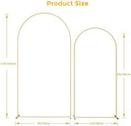Metal Arch Backdrop Stand, 7.2FT+6FT Wedding Arch Frame, Gold Wedding Arch Backdrop Stand Set of 2, Balloon Arch Backdrop for Wedding Birthday Party Baby Shower Graduation Ceremony Decor - Image 4