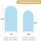 Baby Blue Arch Backdrop Cover 7.2FT 6FT Spandex Arch Covers Stretchy Backdrop Set of 2, Double-Layer Wrinkle Free Wedding Arch Stand Cover Party Backdrop Curtains for Baby Shower Birthday Decoration - Image 6