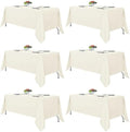 Fitable 6 Pack Ivory Tablecloths 70x120 Inch for 6-8 Ft Rectangle Tables by Fitable