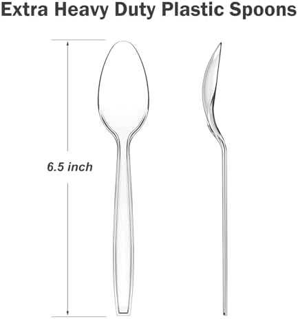 Dealusy 360 Count Clear Plastic Spoons Disposable - Image 2
