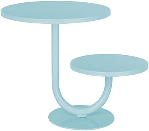 2 Tier Cake Stand, Metal Cupcake Stand Dessert Display Trays of 10/8 Inch, Tall Cake Stand for Wedding, Baby Shower, Home Decor, Throw Events and Parties (Blue) by NIANDAIJING