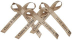 25 Personalized Ribbons Assesmbled Bows Custom Bridal Shower Favor Party Favors Wedding Bridesmaid Memorial Ribbons Funeral Baby Invitations Mis XV años Quinceanera (Champagne) - Image 4