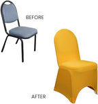 YOUR CHAIR COVERS - 6 Pack Gold Stretch Spandex Banquet Chair Covers - Wedding Slip Premium Quality Cover - Image 5