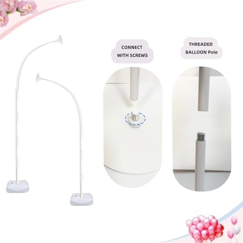 Balloon Arch Kit Stand with Base, 9Ft & 5.6Ft High Free Bending Half Arch Stand for Baby Shower Yard Decorations Wedding Birthday Party (No Balloons) - Image 3
