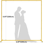 Wokceer Square Backdrop Stand Gold Metal Wedding Arch Stand 6.6FT x 6.6FT - Image 2