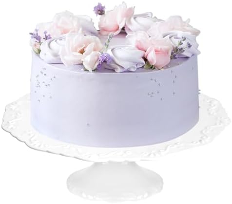 12 Inch Cake Stand for 10 Inch Cakes, Porcelain Wedding Cake Stand for Party, Round Dessert Cake Display Stand Plate - Elegant White Cake Pedestal Stand for Birthday, Baby Shower, Christmas, and Party Display (12 Inch) by Unknown