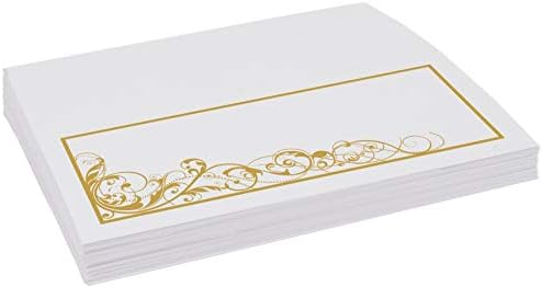 Scribble Vintage Swirl Place Cards, Gold, Set of 60, Pre-cut and Scored - Image 4