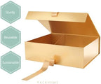 PACKHOME Extra Large Gold Gift Boxes Ribbon Magnetic Lids 17x14.5x5.5in - Image 6