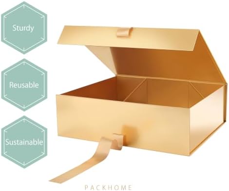 PACKHOME Extra Large Gold Gift Boxes Ribbon Magnetic Lids 17x14.5x5.5in - Image 6